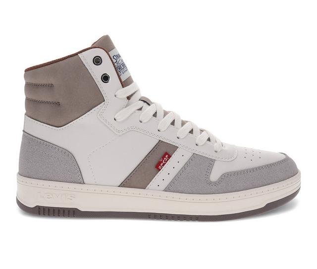 Men's Levis Drive Hi Sneakers in White/Mocha color