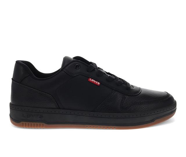 Men's Levis Drive Lo Sneakers in Black/Gum color