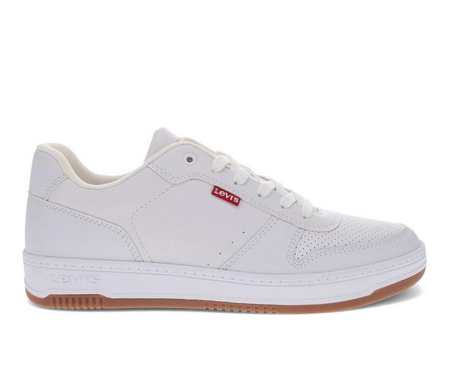 Men's Levis Drive Lo Sneakers in White/Gum color