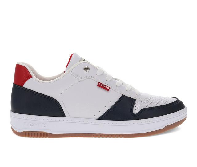Men's Levis Drive Lo Sneakers in Wht/Navy/Red color