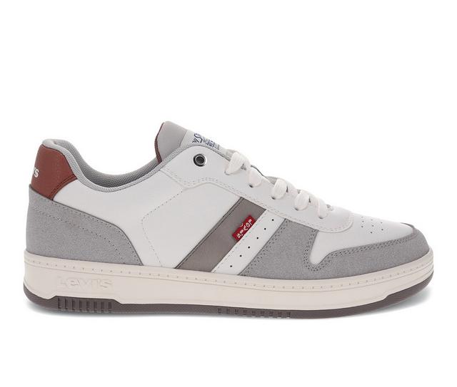 Men's Levis Drive Lo Sneakers in White/Mocha color