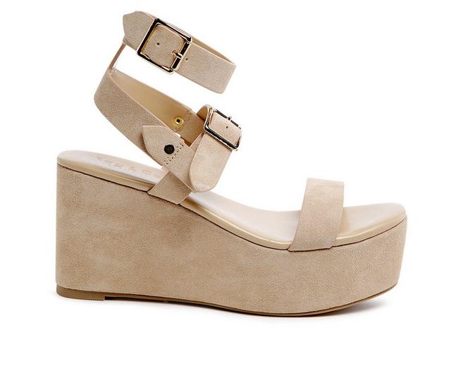 Women's Rag & Co Portia Platform Wedge Sandals in Nude color