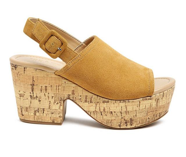 Women's Rag & Co Vendela Platform Wedge Heel in Tan color