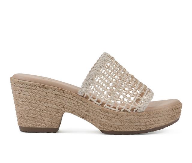 Women's Cliffs by White Mountain Biankka Wedge Sandals in Cream Woven color