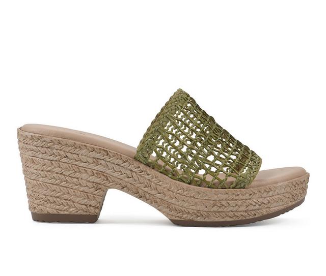 Women's Cliffs by White Mountain Biankka Wedge Sandals in Sage Woven color