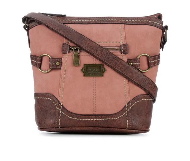BOC Porterville Crossbody Handbag in Dusty Pink/Choc color