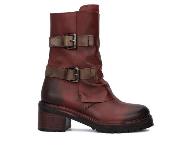 Women's Vintage Foundry Co Margot Heeled Booties in Burg color