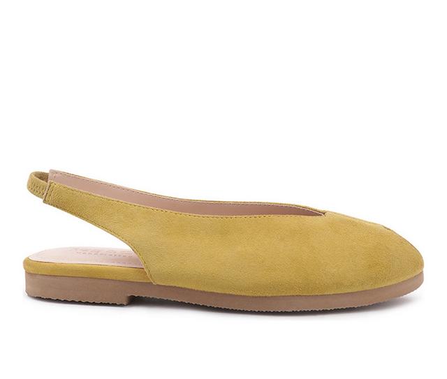 Women's Rag & Co Gretchen Flat Sandals in Mustard color