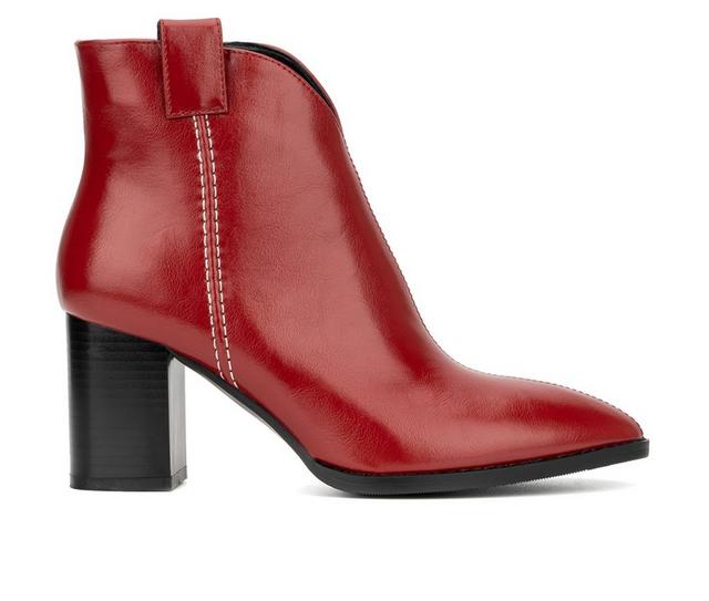 Women's Torgeis Daralyn Heeled Booties in Red color