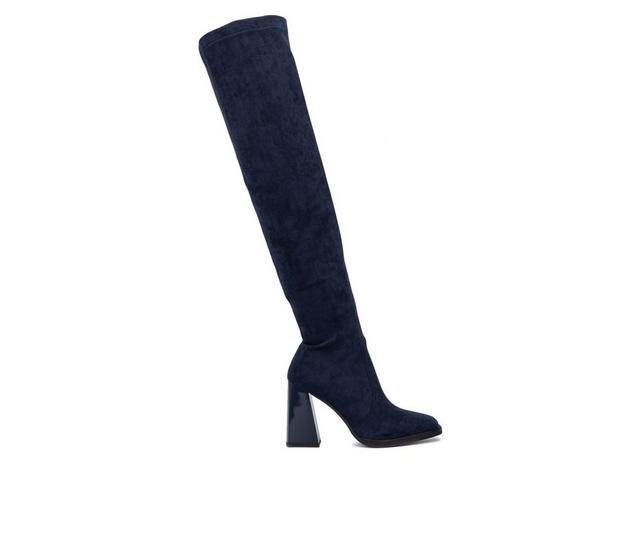 Women's Torgeis Sasha Knee High Boots in Navy color
