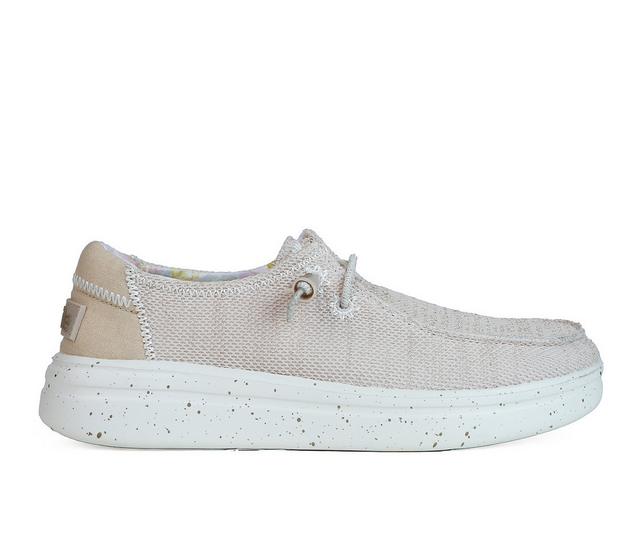 Women's HEYDUDE Wendy Rise Stretch Casual Shoes in Dove color