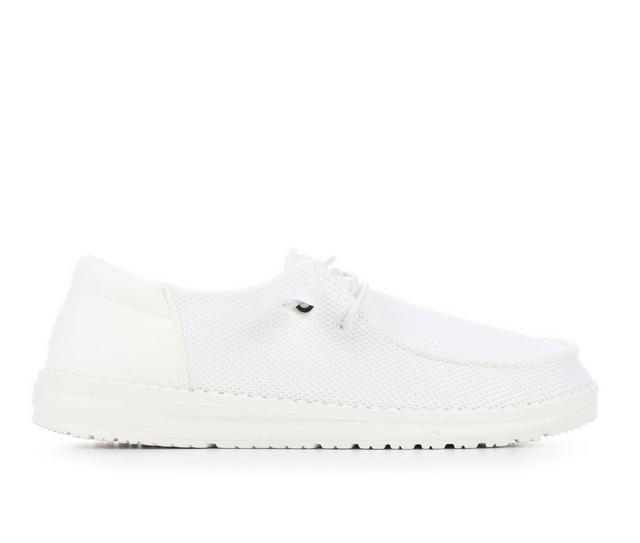 Women's HEYDUDE Wendy Funk Mono Casual Shoes in White Mono color