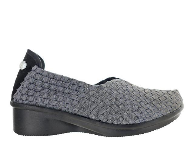 Women's Bernie Mev Yael Fly Slip-On Shoes in Grey Shimmer color