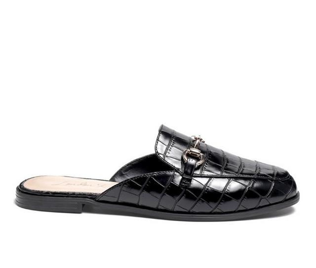 Women's London Rag Velvet Mules in Black Croc color