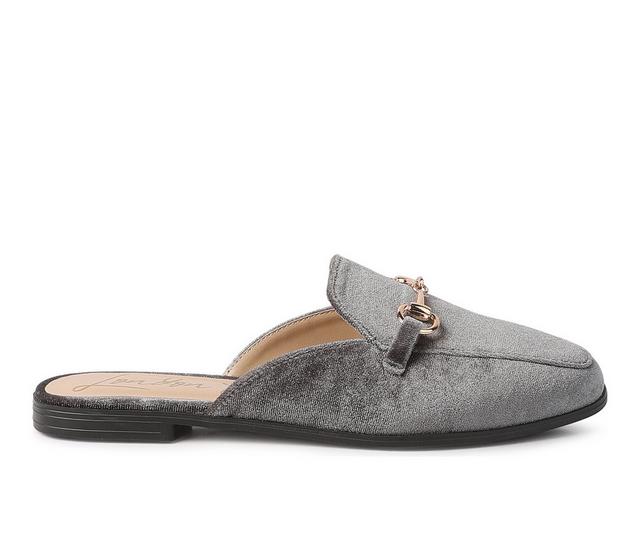 Women's London Rag Velvet Mules in Grey color