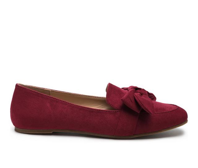 Women's London Rag Pecan Pie Flats in Dk Red color