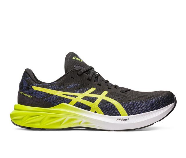 Men's ASICS Dynablast 3 Running Shoes in Blk/Lime color