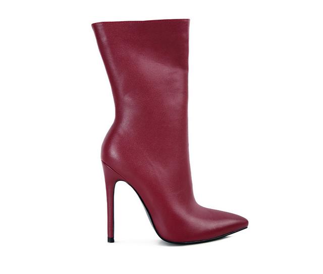 Women's London Rag Micah Stiletto Boots in Burgundy color