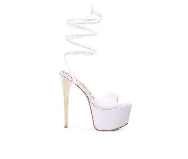 Women's London Rag Passion Fruit Platform Dress Sandals in White color