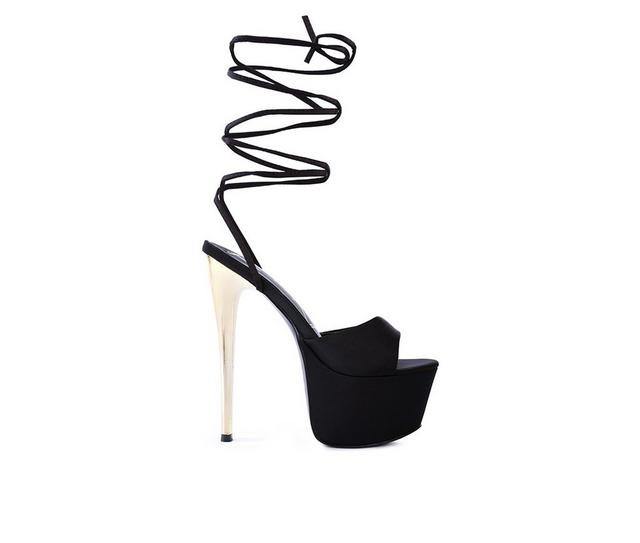 Women's London Rag Passion Fruit Platform Dress Sandals in Black color