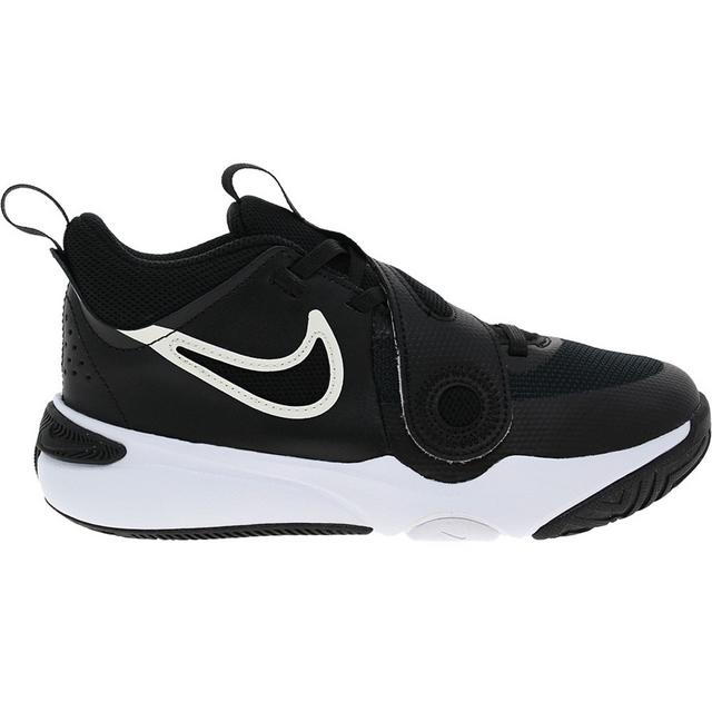 Boys' Nike Little Kid Team Hustle D11 Basketball Shoes in Blk/Blk/White color