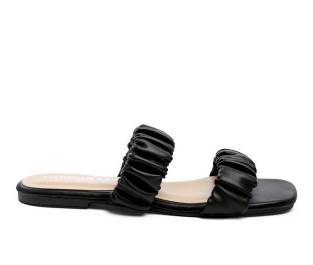 Women's London Rag Gather Sparks Sandals in Black color