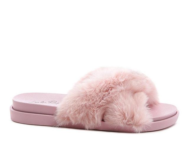 Women's London Rag Homey Fuzzy Sandals in Pink color