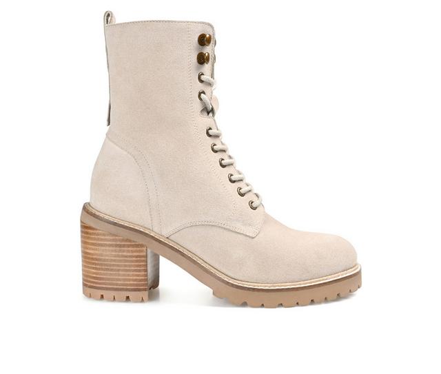Women's Journee Signature Malle Heeled Lace Up Boots in Sand color