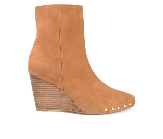 Women's Journee Signature Reeya Wedge Booties in Tan color