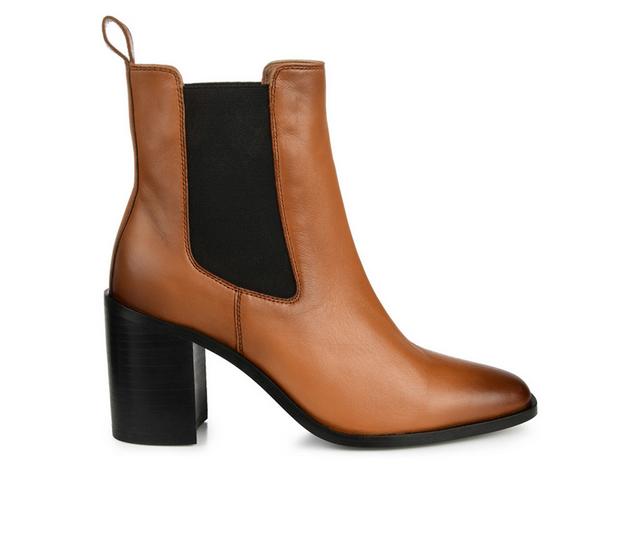 Women's Journee Signature Rowann Heeled Chelsea Booties in Cognac color