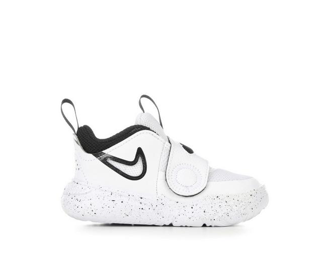 Boys' Nike Infant & Toddler Team Hustle D11 Basketball Shoes in White/Black color