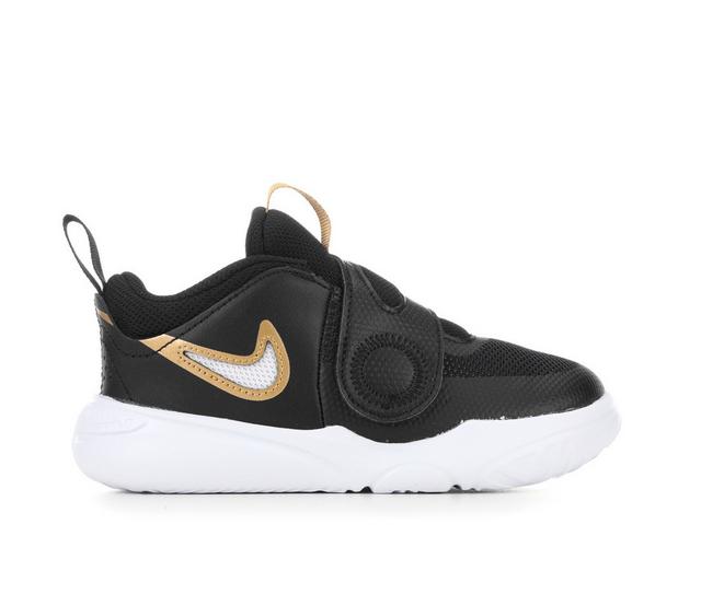 Boys' Nike Infant & Toddler Team Hustle D11 Basketball Shoes in Blk/MtlcGld/Wht color