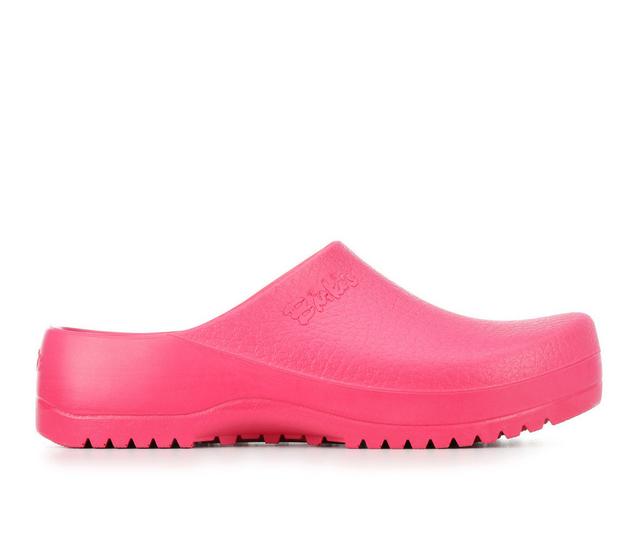 Women's Birkenstock Super Birki Slip Resistant Clogs in Raspberry color