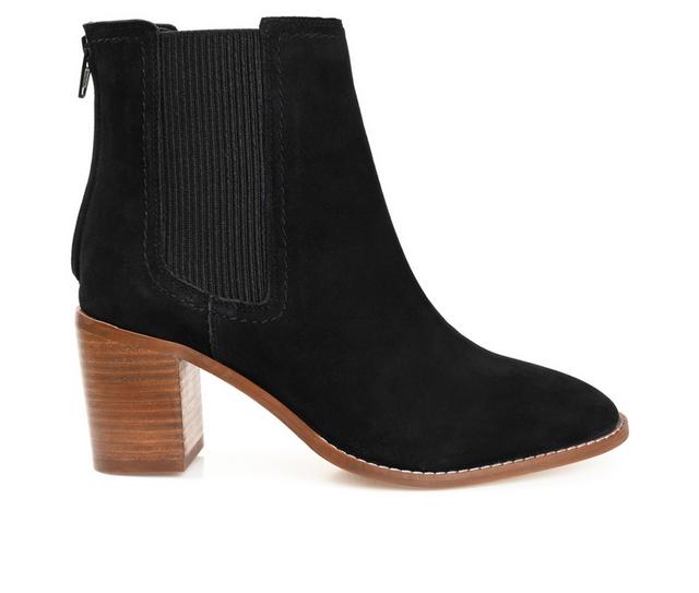 Women's Journee Signature Tazlyn Heeled Chelsea Booties in Black color