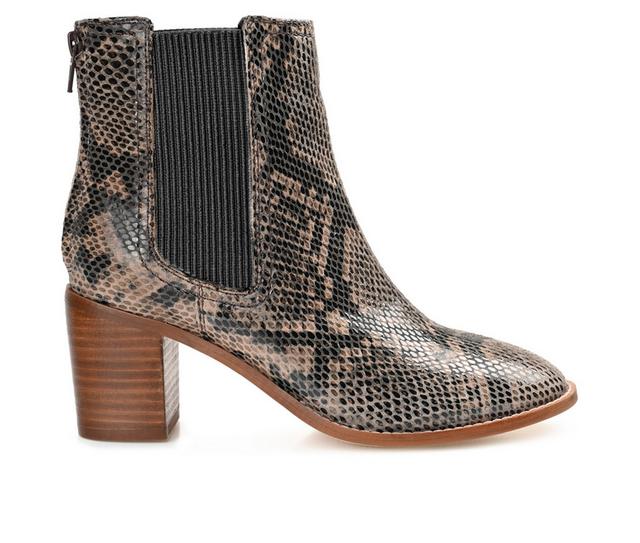 Women's Journee Signature Tazlyn Heeled Chelsea Booties in Snake color