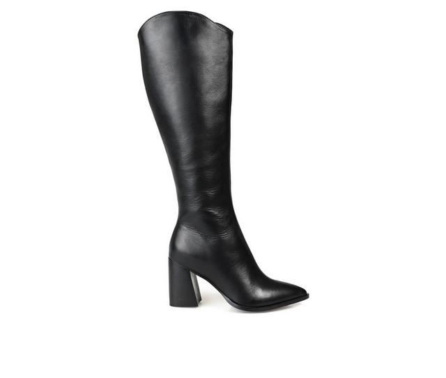 Women's Journee Signature Laila-WC Knee High Heeled Boots in Black color