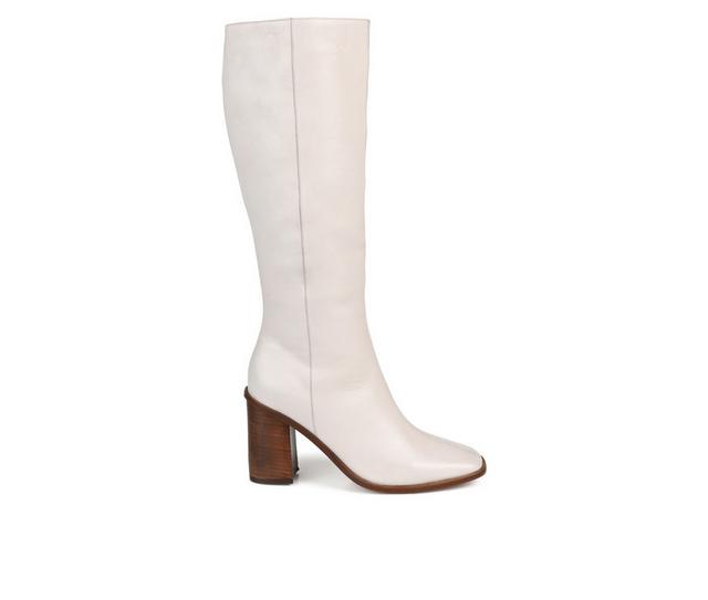 Women's Journee Signature Tamori Knee High Heeled Boots in Bone color