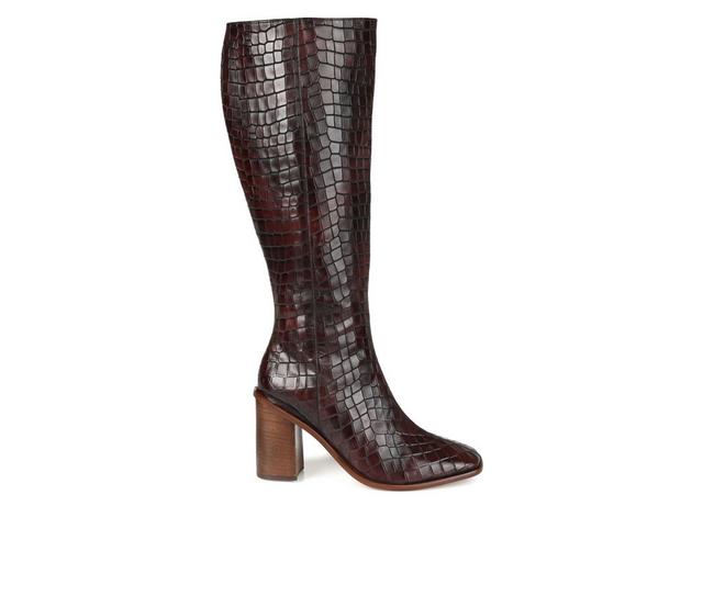 Women's Journee Signature Tamori-WC Knee High Boots in Brown color