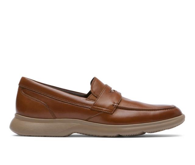 Men's Rockport Truflex Dressport Penny Loafer Dress Shoes in British Tan color