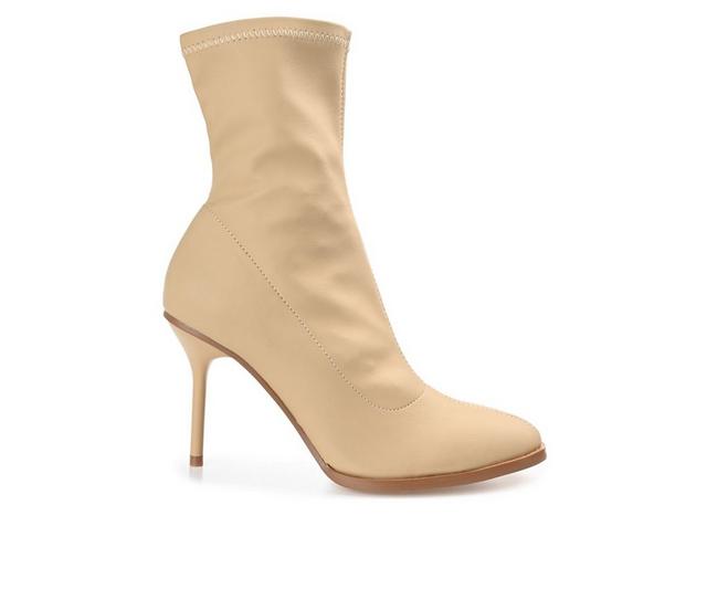 Women's Journee Collection Gizzel Heeled Booties in Tan color