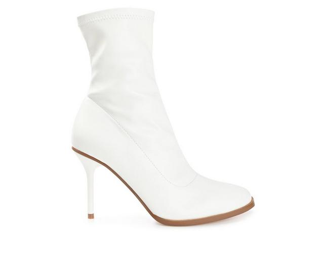 Women's Journee Collection Gizzel Heeled Booties in White color