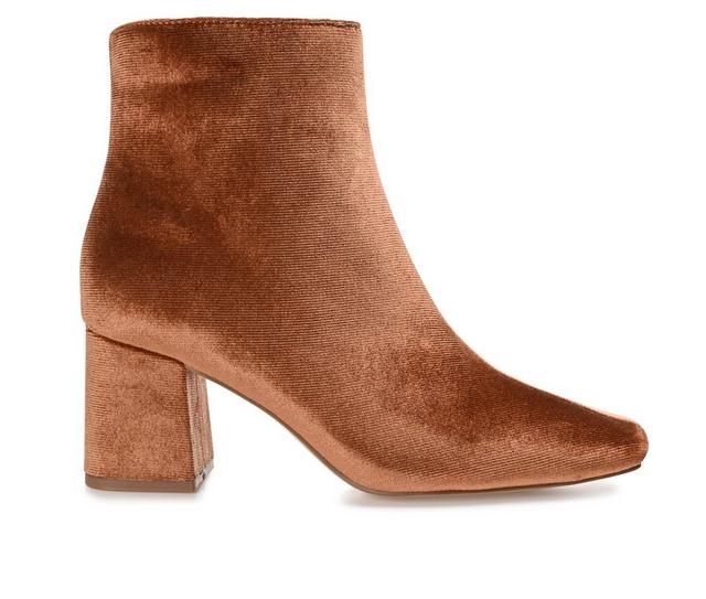 Women's Journee Collection Hazara Heeled Booties in Brown color