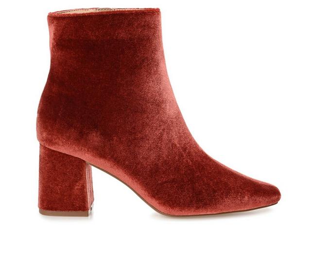 Women's Journee Collection Hazara Heeled Booties in Rust color