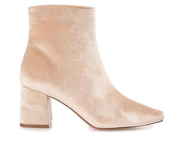 Women's Journee Collection Hazara Heeled Booties in Tan color