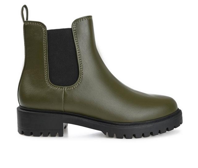 Women's Journee Collection Kenova Chelsea Booties in Olive color