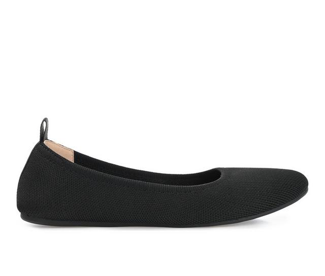 Women's Journee Collection Jersie Flats in Black color