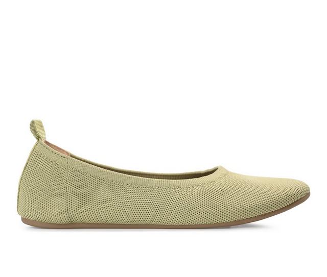 Women's Journee Collection Jersie Flats in Olive color