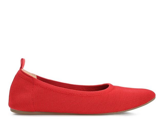 Women's Journee Collection Jersie Flats in Red color