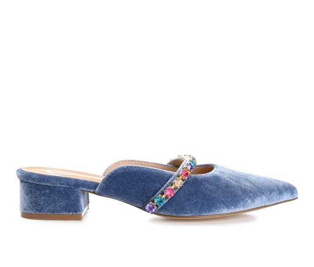 Women's Journee Collection Jewel Mules in Blue color