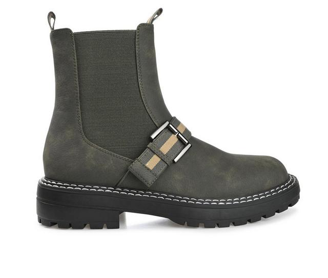 Women's Journee Collection Rilie Chelsea Booties in Green color
